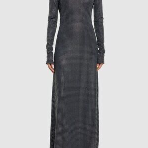 WeWoreWhat Black and Silver Sparkle Backless Formal Dress NWT